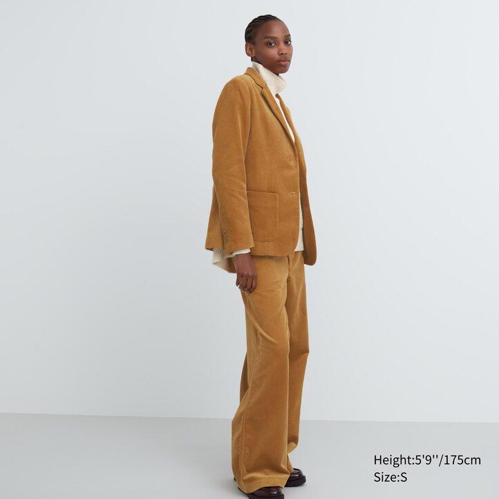 Brown Uniqlo Corduroy Blazer Jacket | STDYL-2195