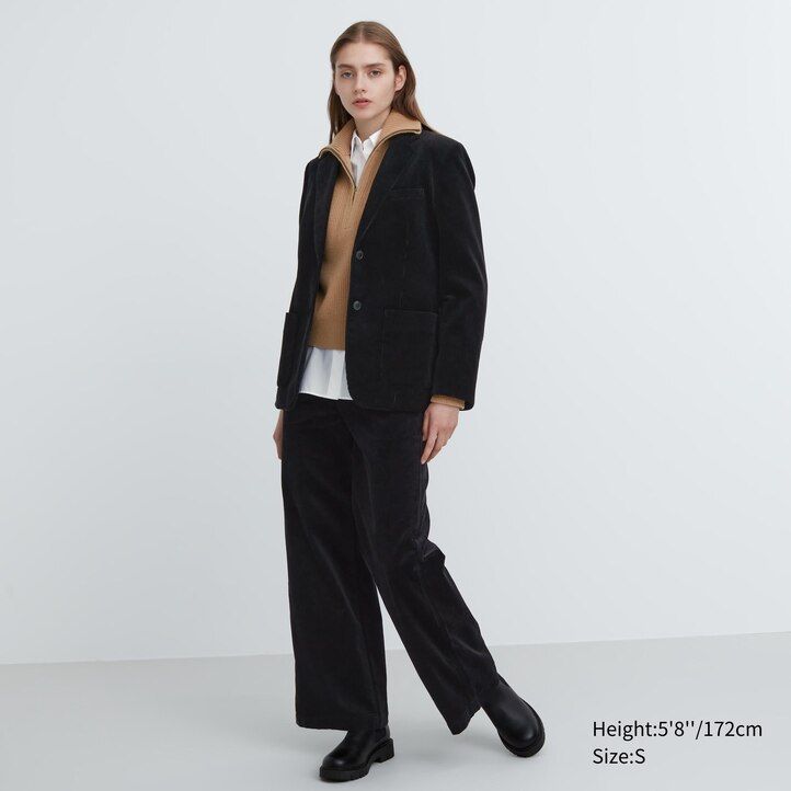 Brown Uniqlo Corduroy Blazer Jacket | STDYL-2195