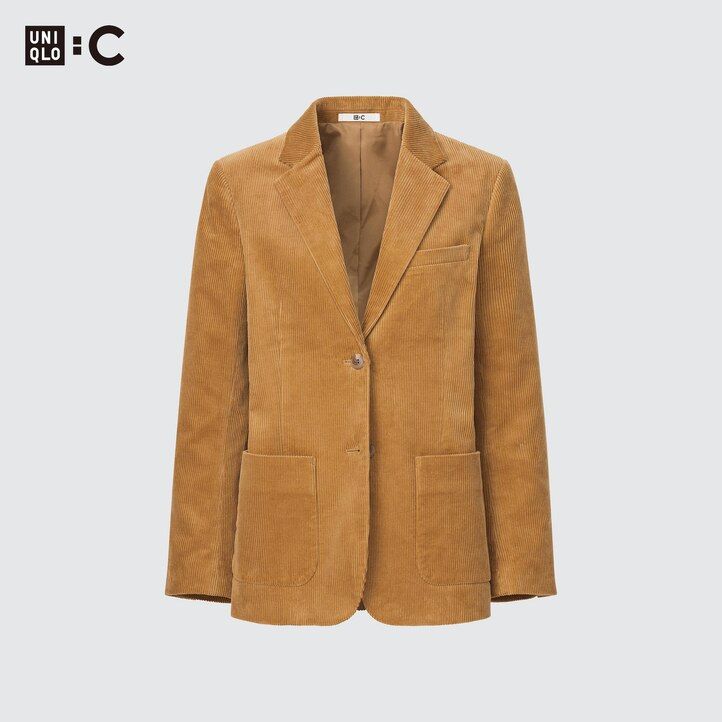 Brown Uniqlo Corduroy Blazer Jacket | STDYL-2195