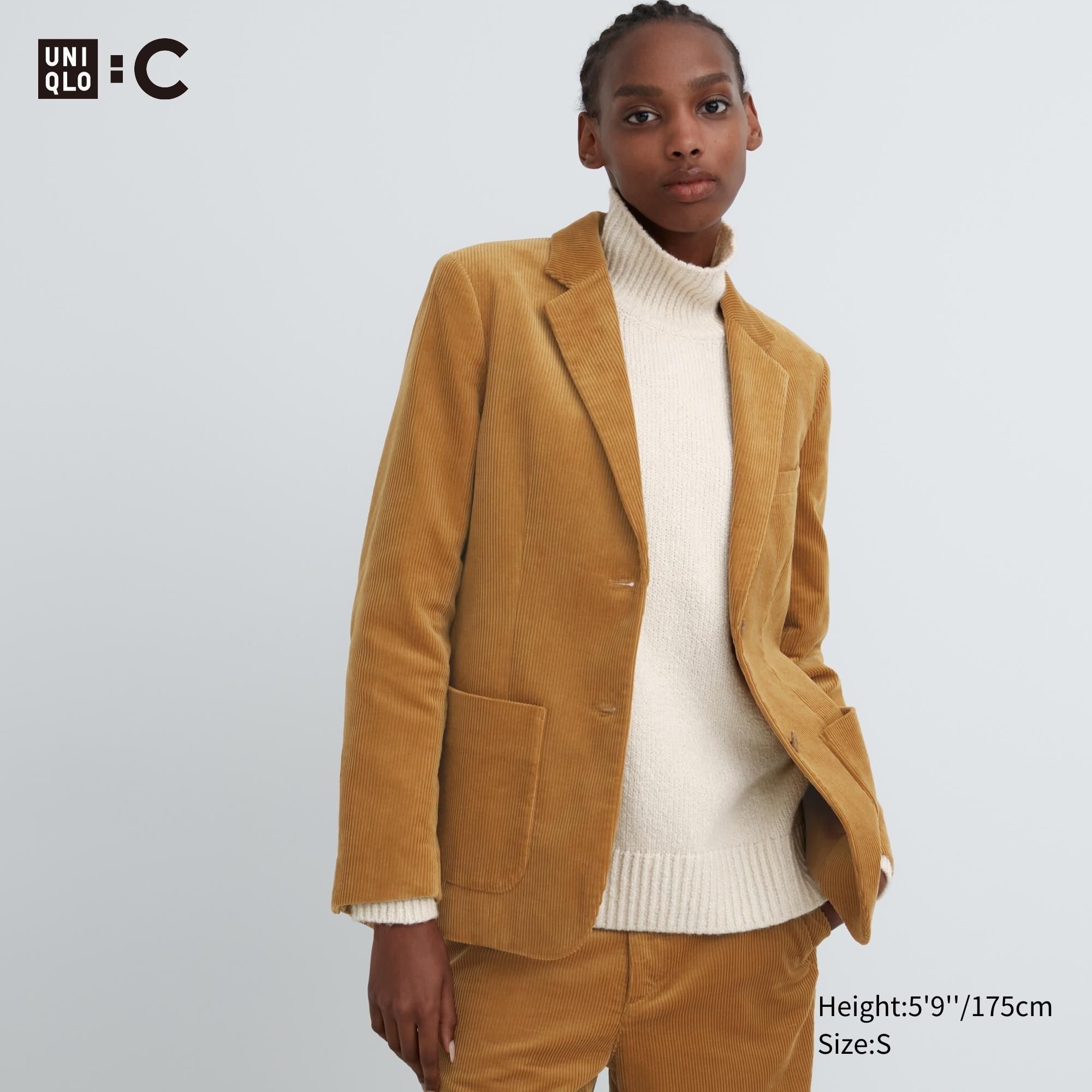 Brown Uniqlo Corduroy Blazer Jacket | STDYL-2195