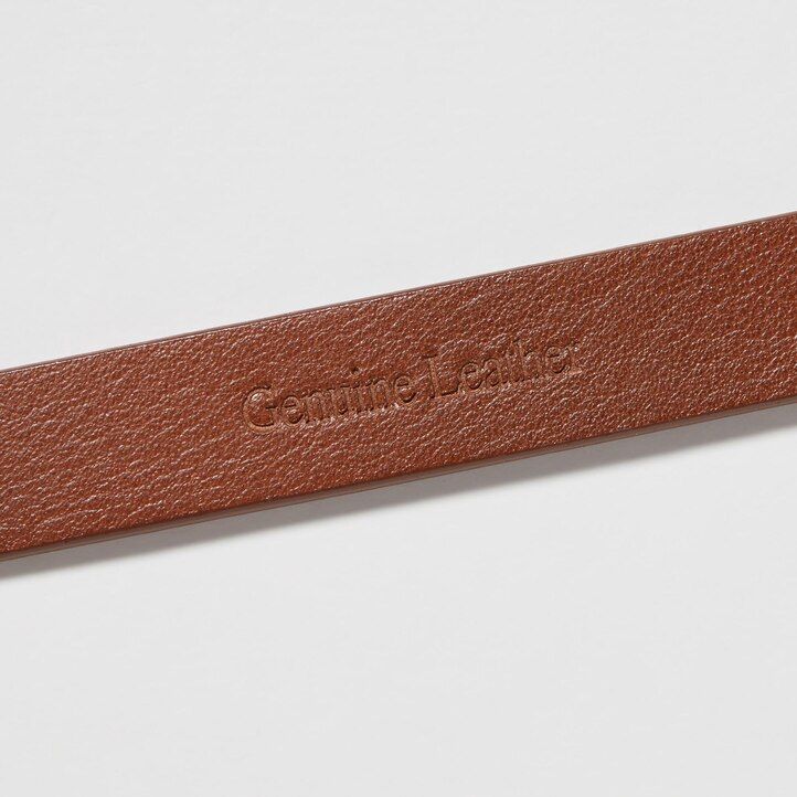 Brown Uniqlo Double Ring Narrow Leather Belt | QAIBF-6578