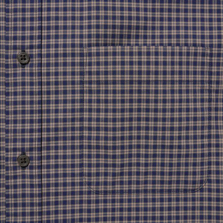 Brown Uniqlo Extra Fine Cotton Broadcloth Regular Fit Checked Shirt Button Down Collar | PZGMU-0364