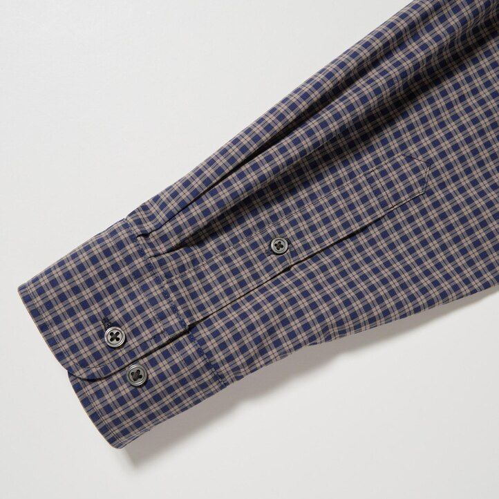 Brown Uniqlo Extra Fine Cotton Broadcloth Regular Fit Checked Shirt Button Down Collar | PZGMU-0364