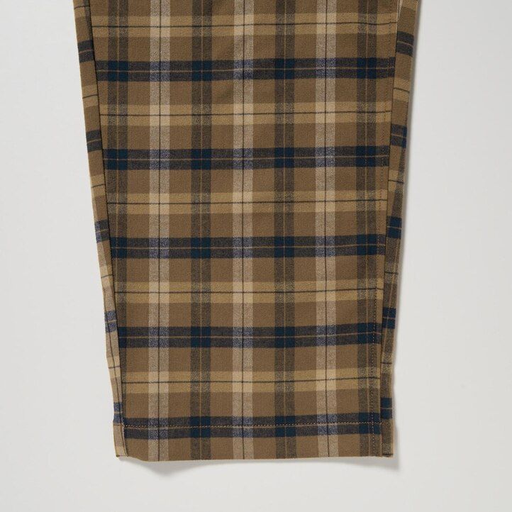 Brown Uniqlo Flannel Easy Patterned Ankle Length Trousers | URXFW-6319