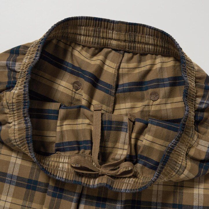Brown Uniqlo Flannel Easy Patterned Ankle Length Trousers | URXFW-6319
