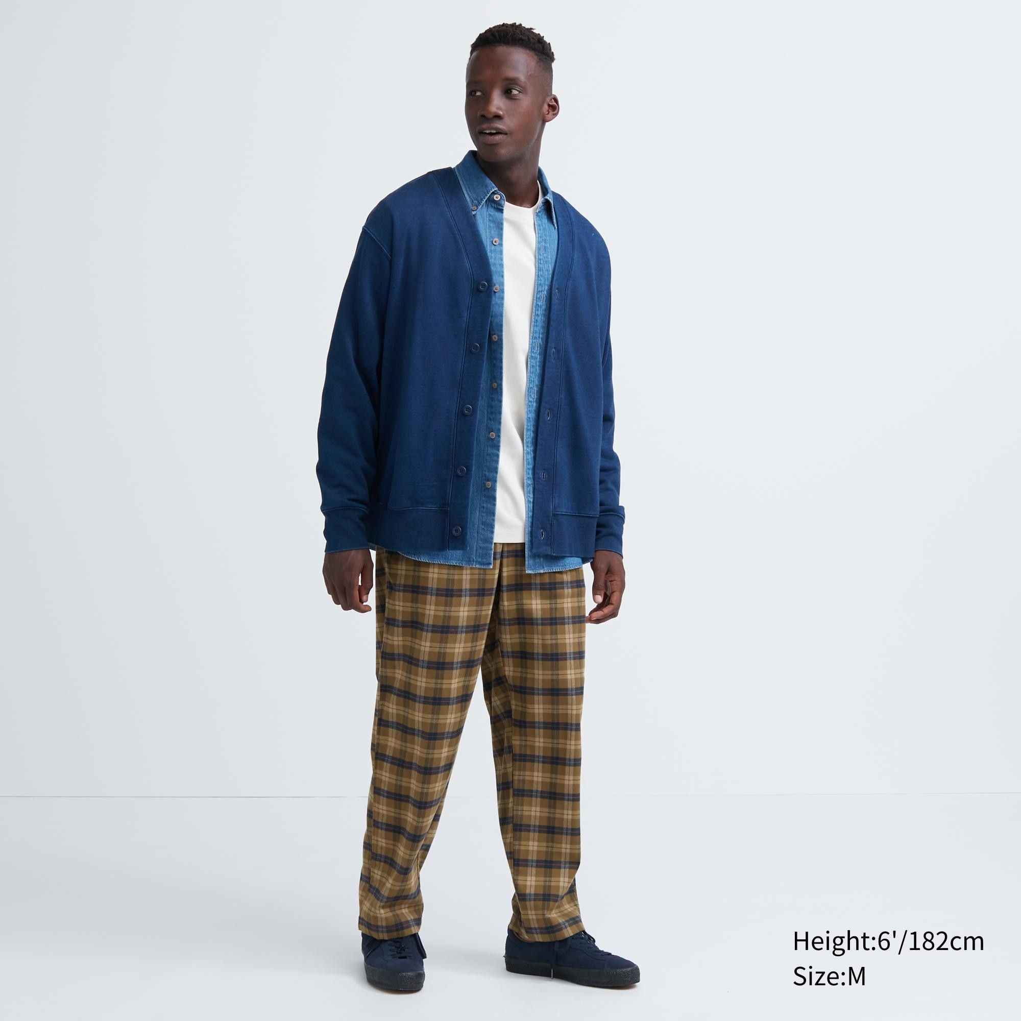 Brown Uniqlo Flannel Easy Patterned Ankle Length Trousers | URXFW-6319