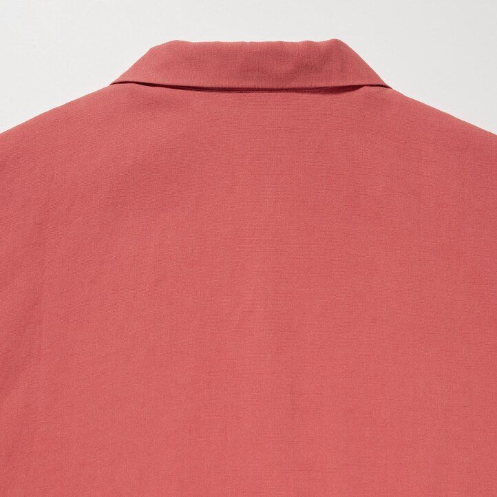 Brown Uniqlo Linen Blend Open Collar Short Sleeved Shirt | MBJYA-9406