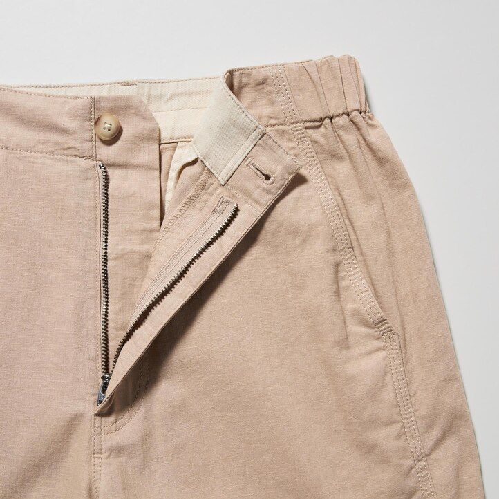 Brown Uniqlo Linen Cotton Tapered Trousers | CVNTJ-0643
