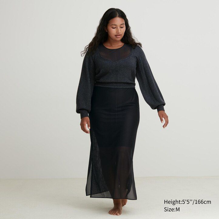 Brown Uniqlo Mesh Sleeveless Maxi Dress | YGPBH-7195