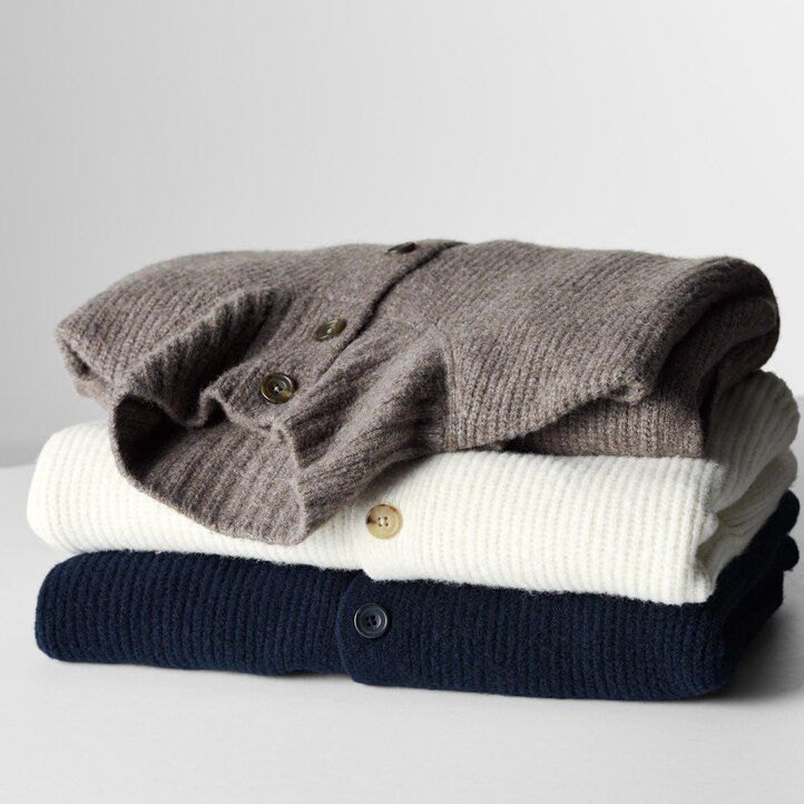 Brown Uniqlo Souffle Yarn Low Gauge Grandad Collar Cardigan | WZTHX-2731