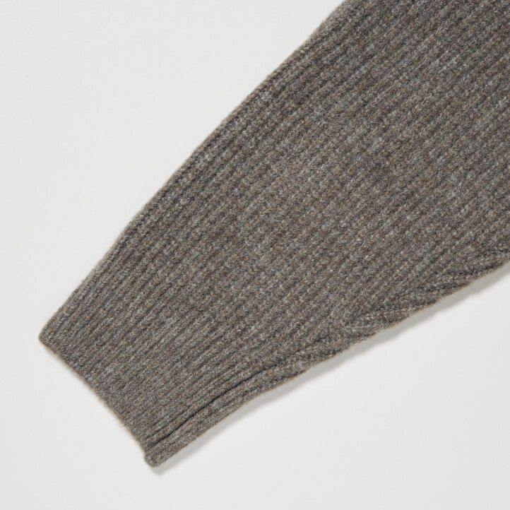 Brown Uniqlo Souffle Yarn Low Gauge Grandad Collar Cardigan | WZTHX-2731