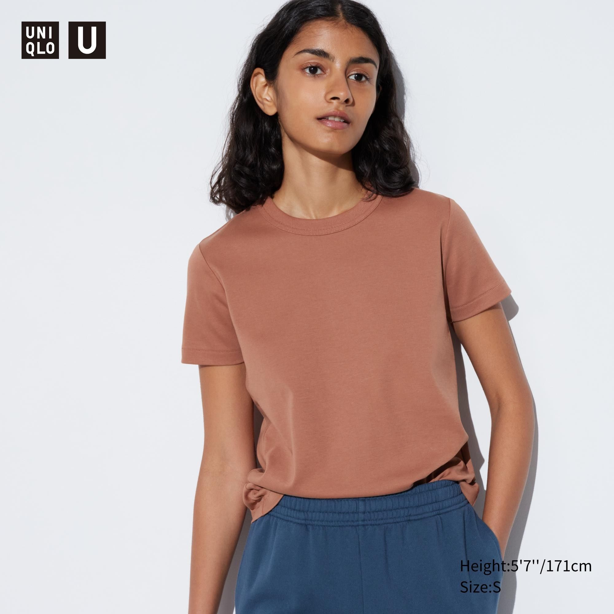 Brown Uniqlo Uniqlo U Crew Neck Short Sleeved T-Shirt | FAPJT-5973