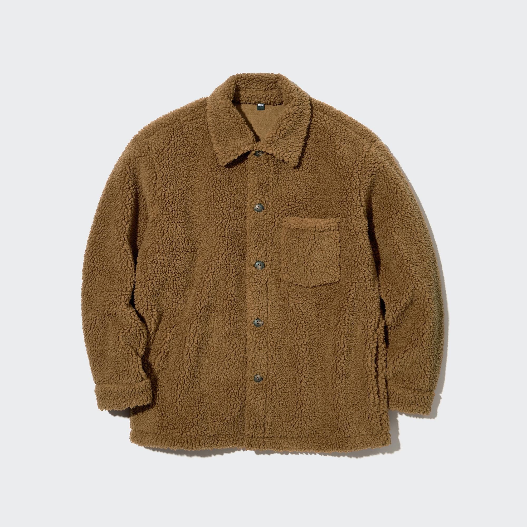Brown Uniqlo Windproof Outer Fleece Shirt Jacket | VZCFH-9842