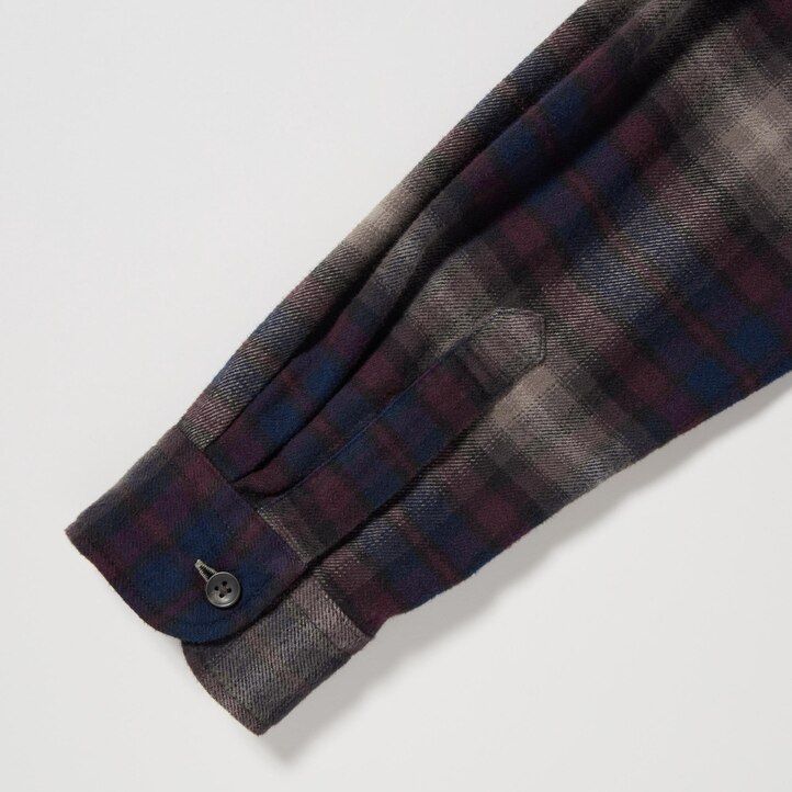 Burgundy Uniqlo Flannel Regular Fit Checked Shirt Regular Collar | DFUTC-1480