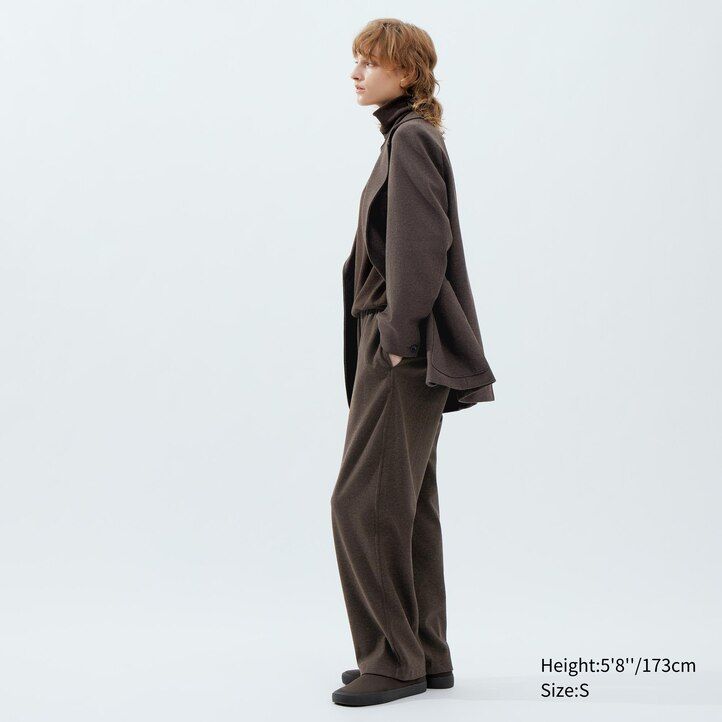 Dark Brown Uniqlo Brushed Jersey Trousers | JRNKQ-7946