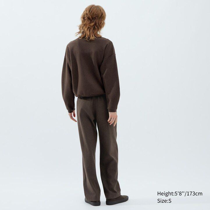 Dark Brown Uniqlo Brushed Jersey Trousers | JRNKQ-7946
