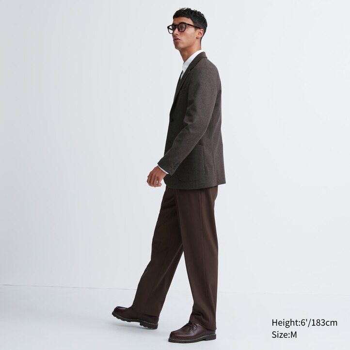 Dark Brown Uniqlo Comfort Patterned Blazer Jacket | HECIU-1437