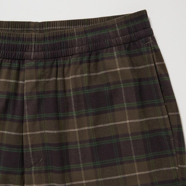 Dark Brown Uniqlo Flannel Easy Patterned Ankle Length Trousers | OQTDP-6708