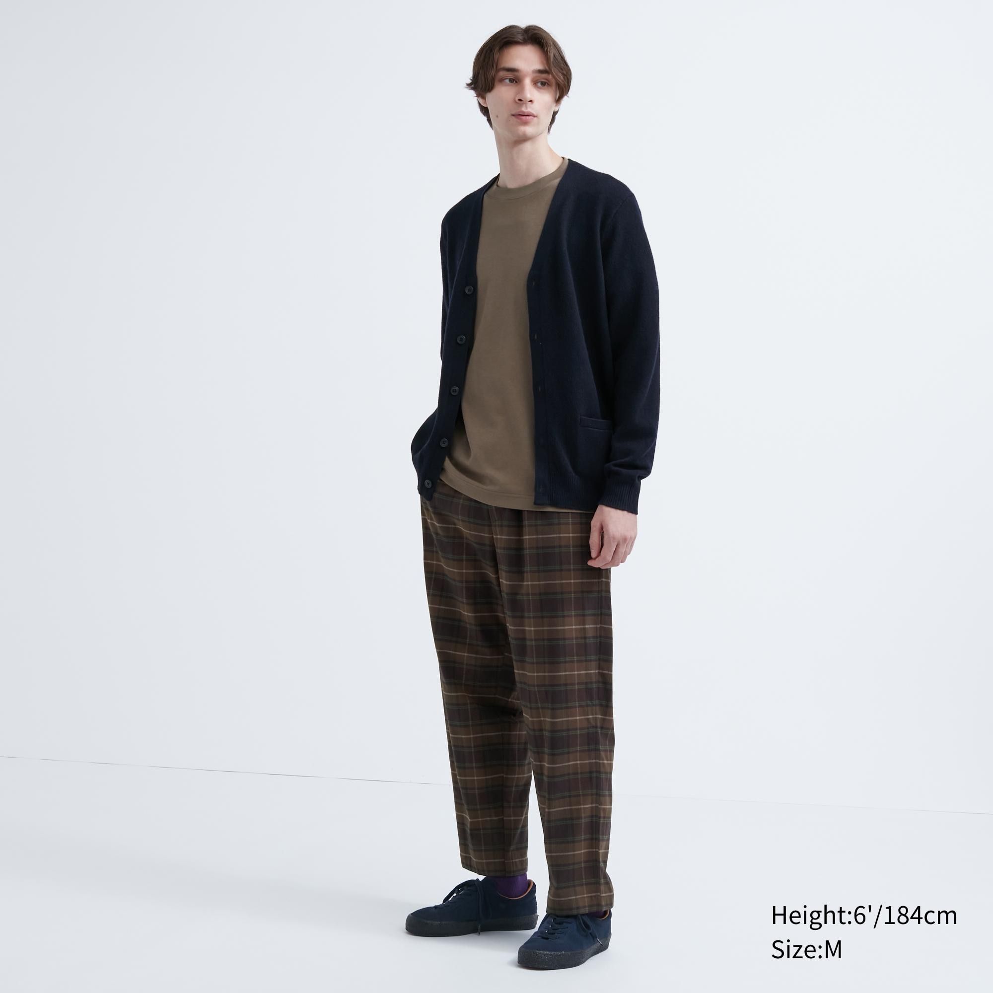 Dark Brown Uniqlo Flannel Easy Patterned Ankle Length Trousers | OQTDP-6708