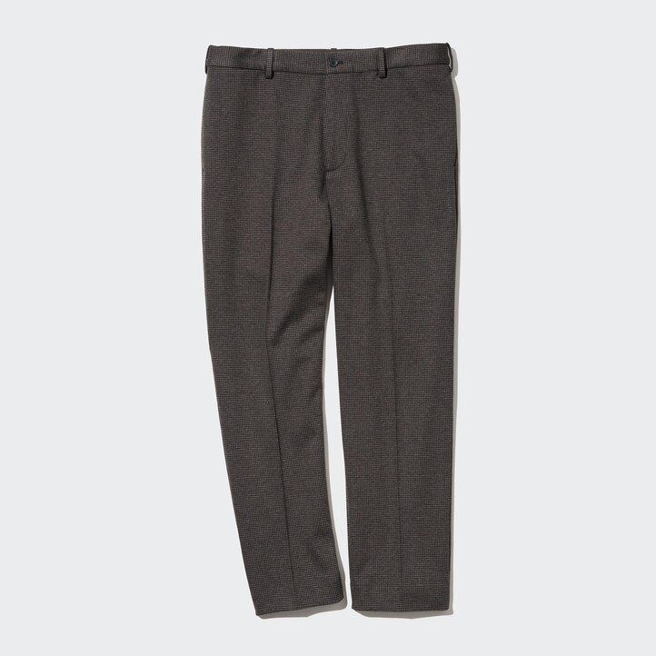 Dark Brown Uniqlo Smart Houndstooth Ankle Length Trousers | NHIZS-3296