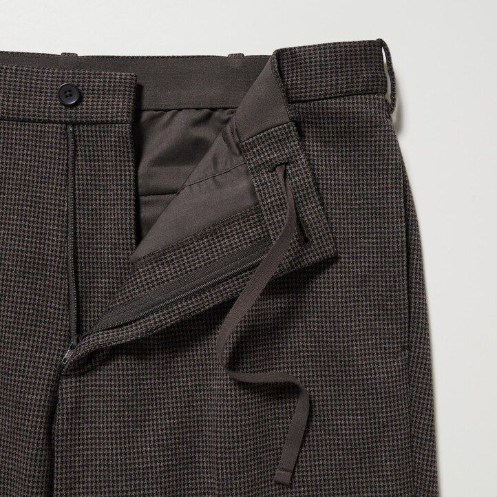 Dark Brown Uniqlo Smart Houndstooth Ankle Length Trousers | NHIZS-3296