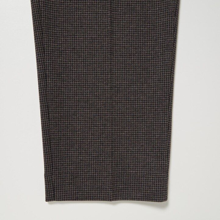 Dark Brown Uniqlo Smart Houndstooth Ankle Length Trousers | NHIZS-3296