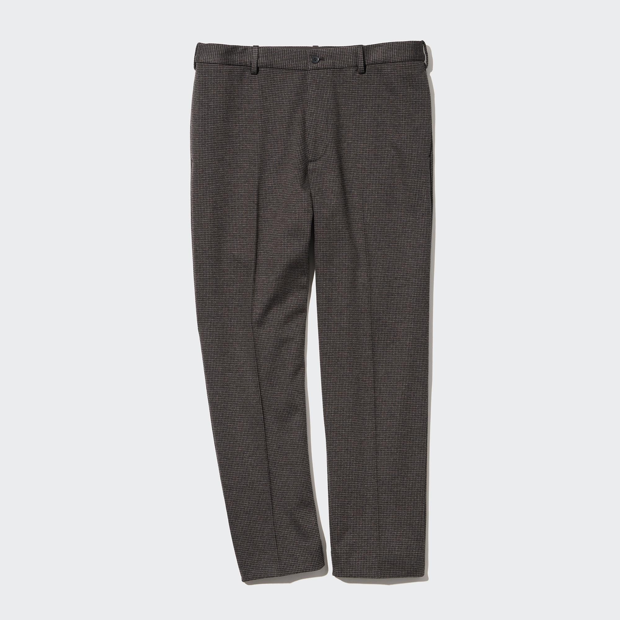 Dark Brown Uniqlo Smart Houndstooth Ankle Length Trousers | NHIZS-3296
