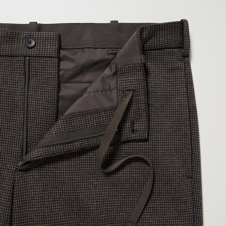 Dark Brown Uniqlo Smart Houndstooth Ankle Length Trousers Long | VTLEP-8154