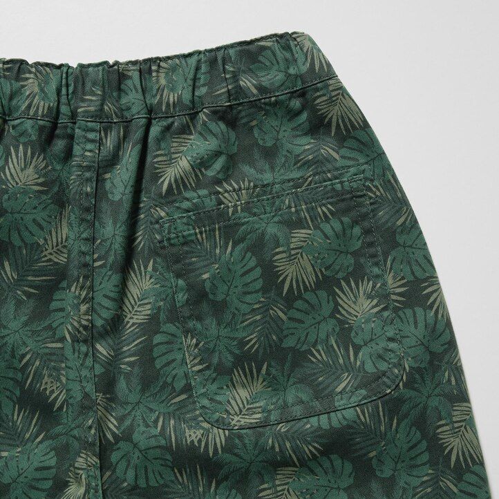 Dark Green Uniqlo Cotton Stretch Printed Easy Shorts | ECSHG-7415