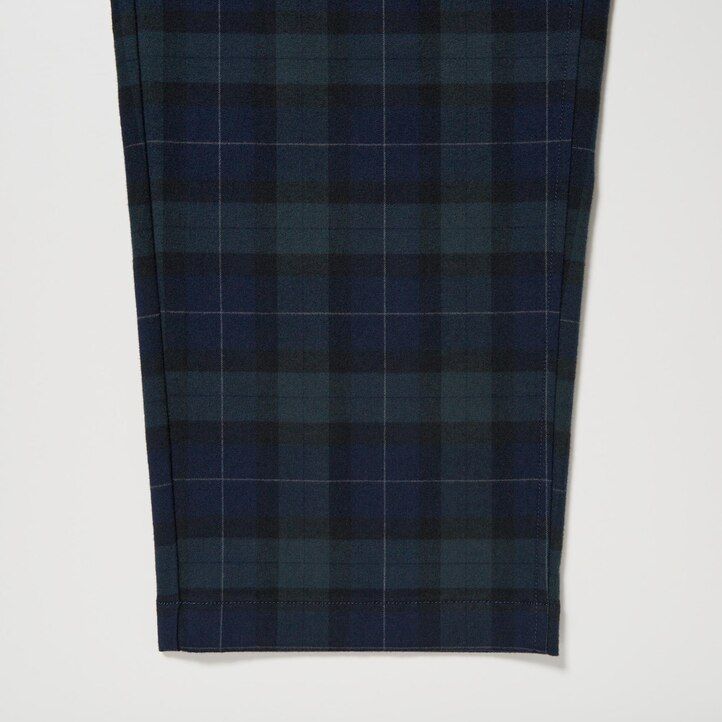 Dark Green Uniqlo Flannel Easy Patterned Ankle Length Trousers | IWCTA-7489