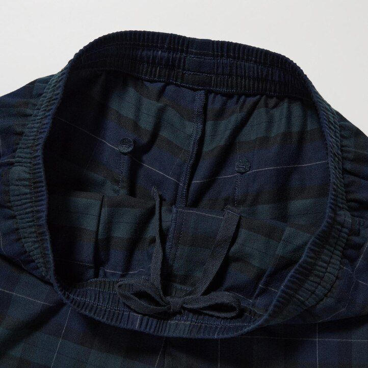 Dark Green Uniqlo Flannel Easy Patterned Ankle Length Trousers | IWCTA-7489