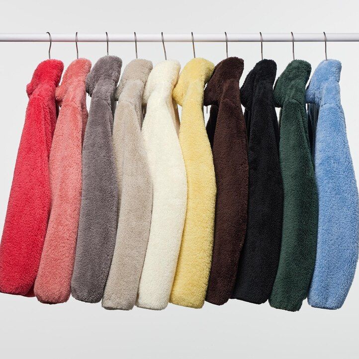 Dark Green Uniqlo Fluffy Fleece Zipped Jacket | UCJNG-1592