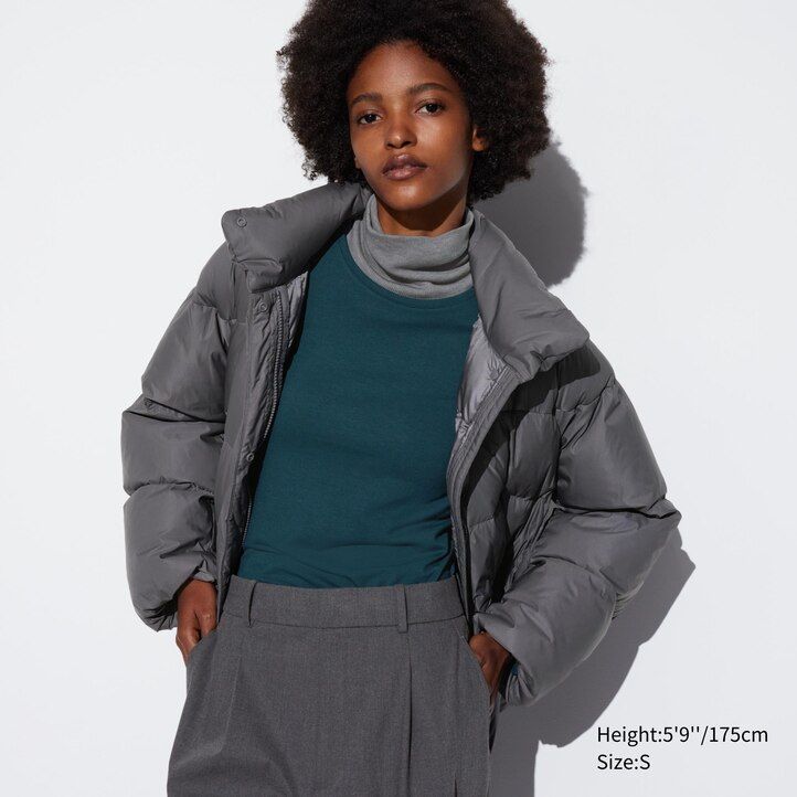Dark Green Uniqlo Heattech Extra Warm Cotton Crew Neck Long Sleeved Thermal Top | FVOBY-0624