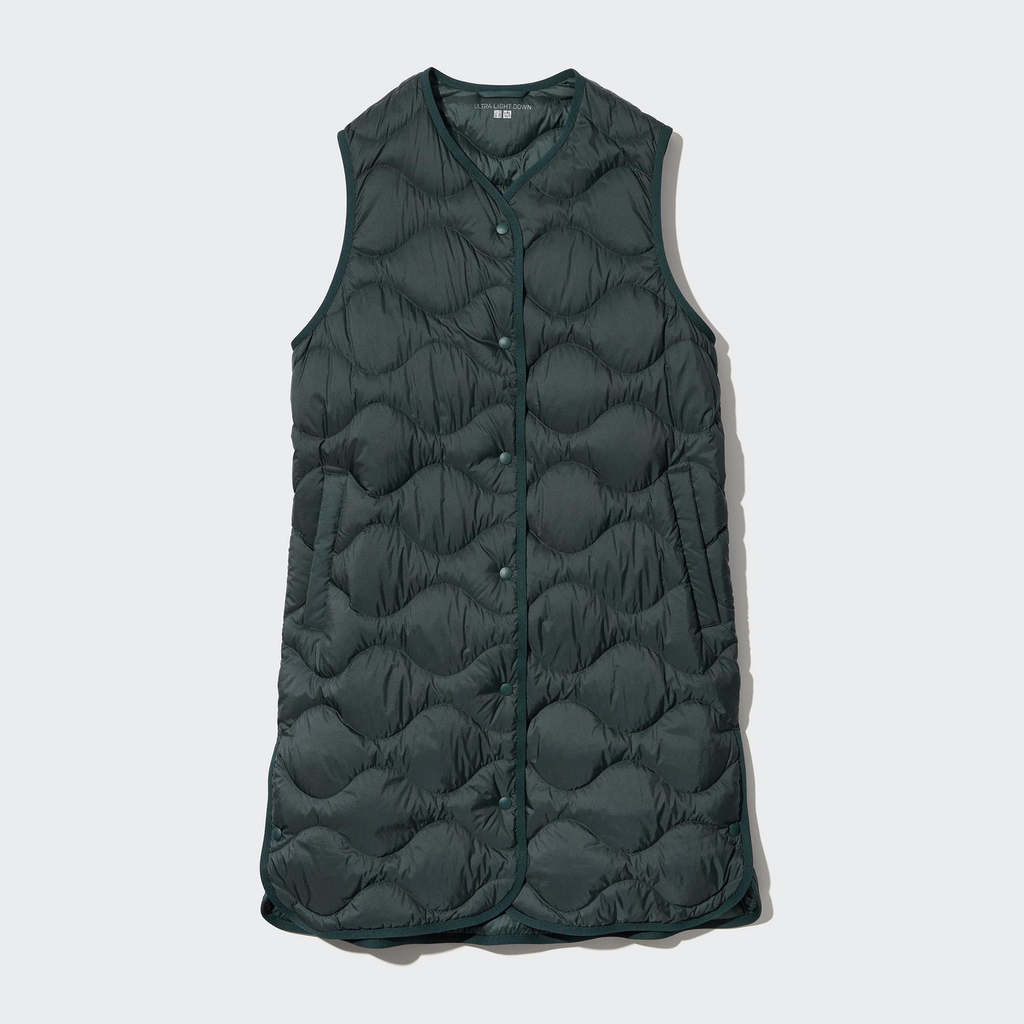 Dark Green Uniqlo Ultra Light Down Long Vest | RQVXT-3472