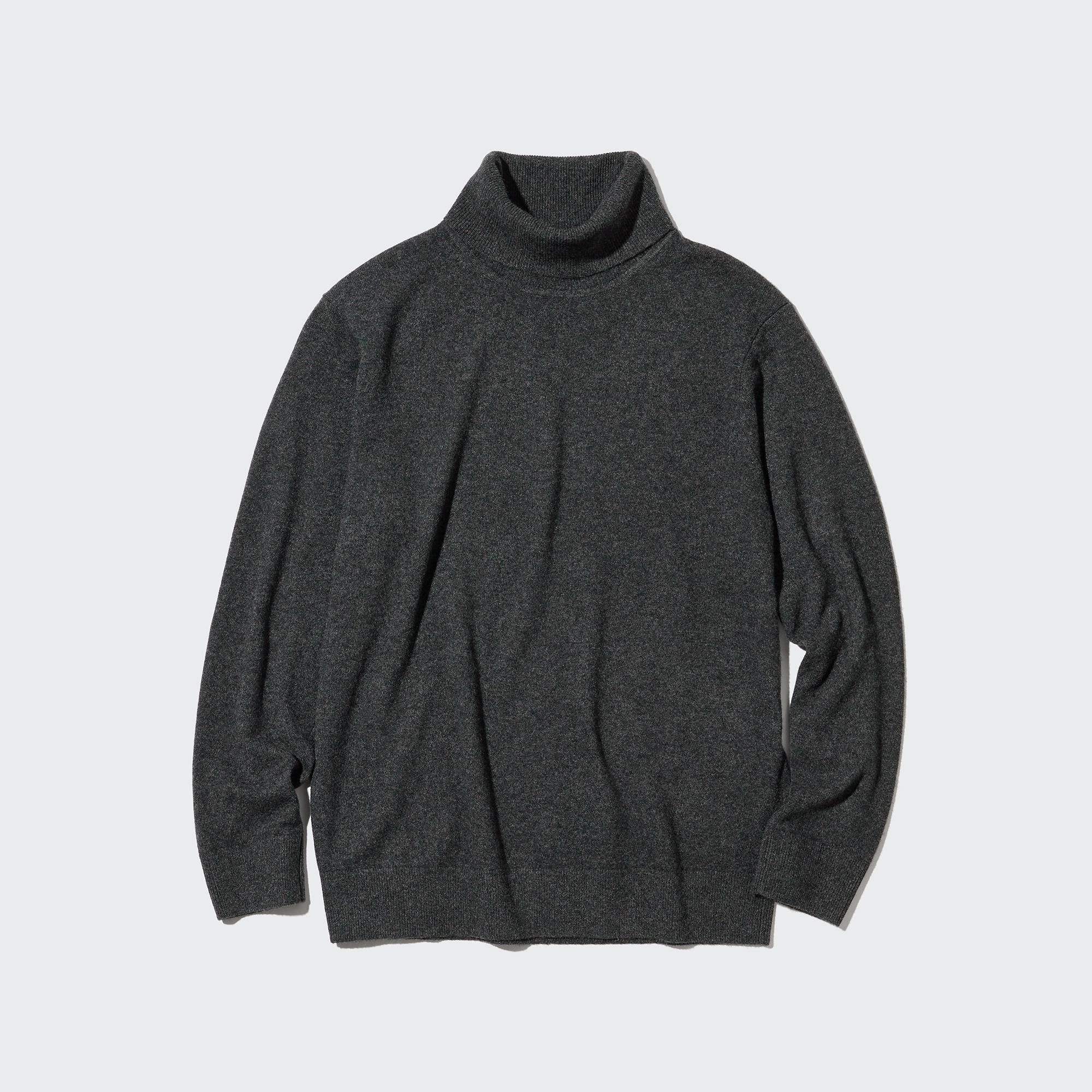 Dark Grey Uniqlo 100pct Cashmere Turtleneck Jumper | RHLPO-0513