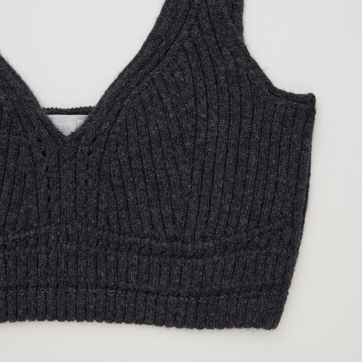 Dark Grey Uniqlo 3d Knit Seamless Ribbed Bra | EDKBT-0147