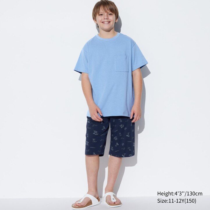 Dark Grey Uniqlo Airism Cotton Blend Beach Print Lounge Set | APZEO-4580