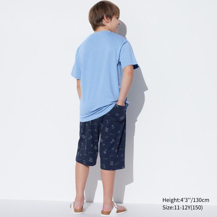 Dark Grey Uniqlo Airism Cotton Blend Beach Print Lounge Set | APZEO-4580