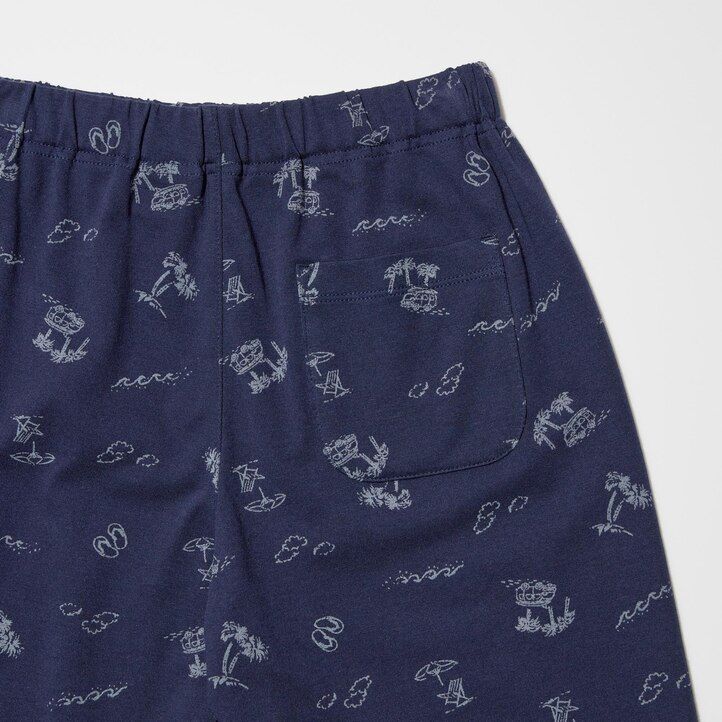 Dark Grey Uniqlo Airism Cotton Blend Beach Print Lounge Set | APZEO-4580