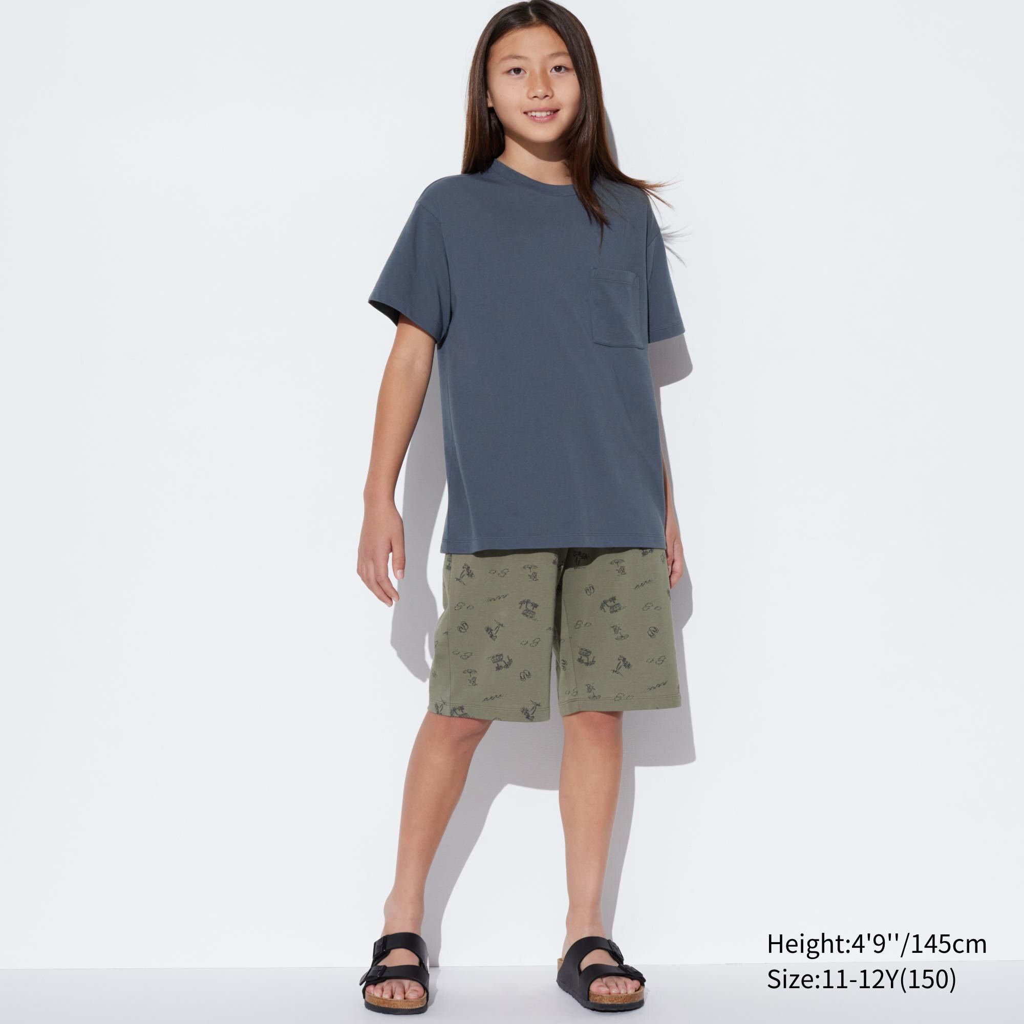 Dark Grey Uniqlo Airism Cotton Blend Beach Print Lounge Set | APZEO-4580