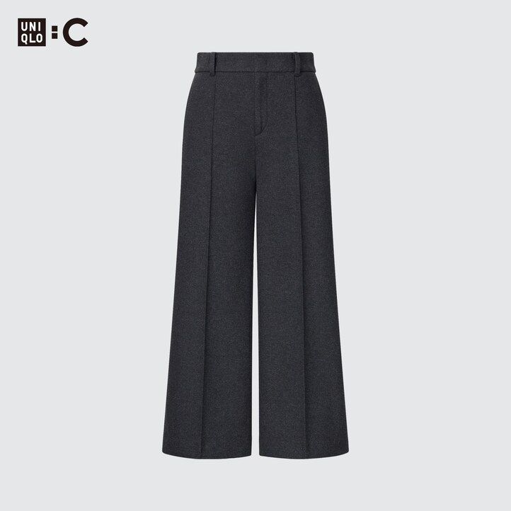 Dark Grey Uniqlo Brushed Jersey Cropped Fit Trousers | JTBKO-1934