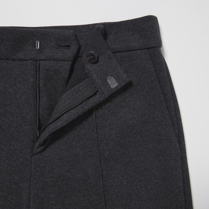 Dark Grey Uniqlo Brushed Jersey Cropped Fit Trousers | JTBKO-1934