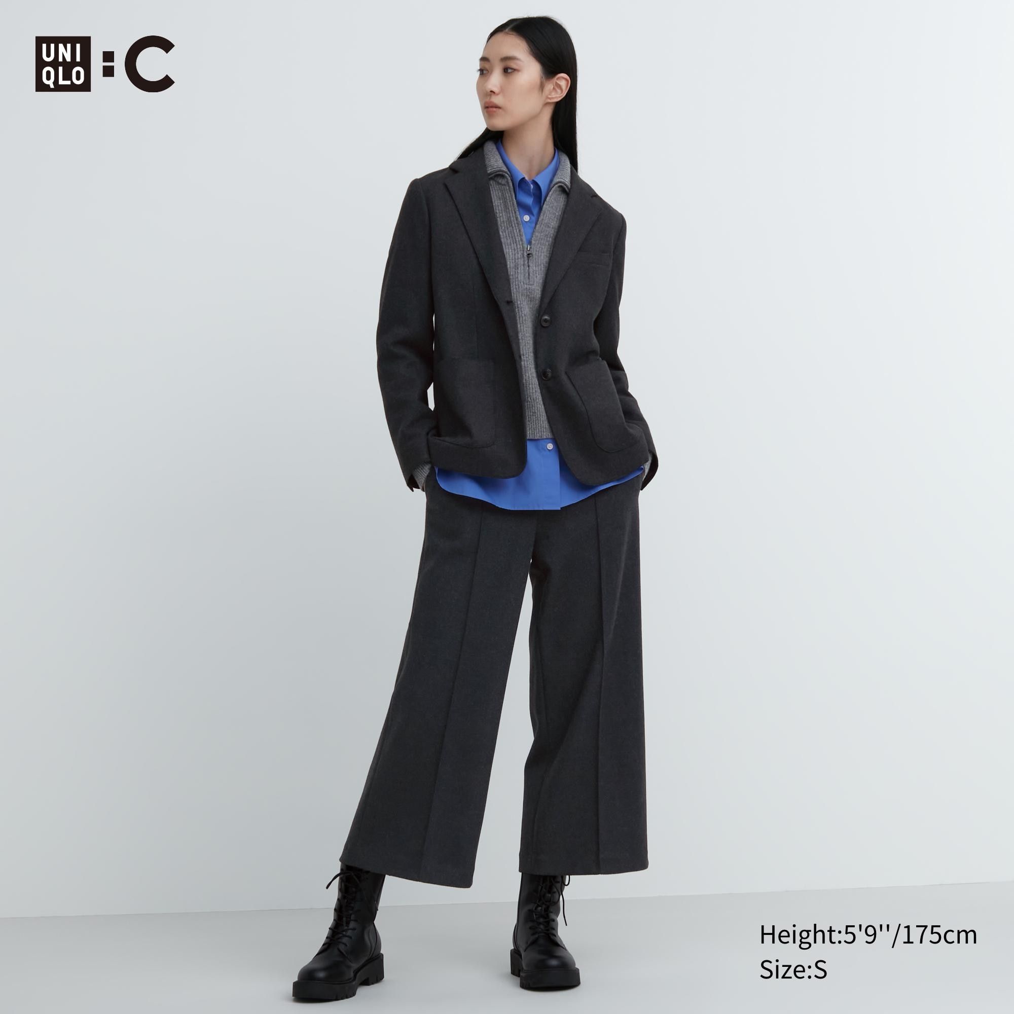 Dark Grey Uniqlo Brushed Jersey Cropped Fit Trousers | JTBKO-1934