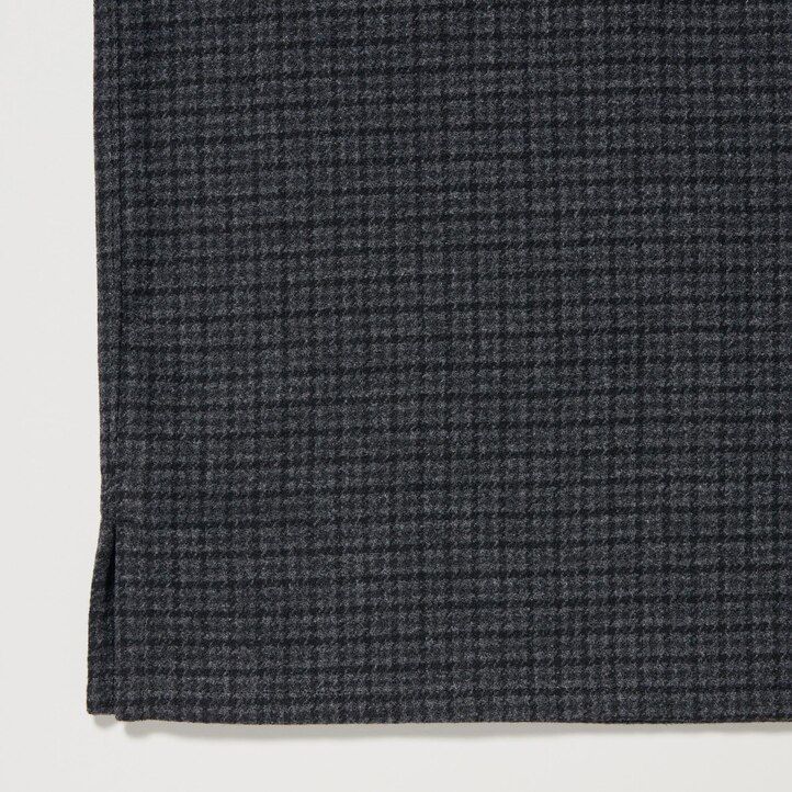 Dark Grey Uniqlo Brushed Twill Checked Long Sleeved Overshirt | THWRU-2317