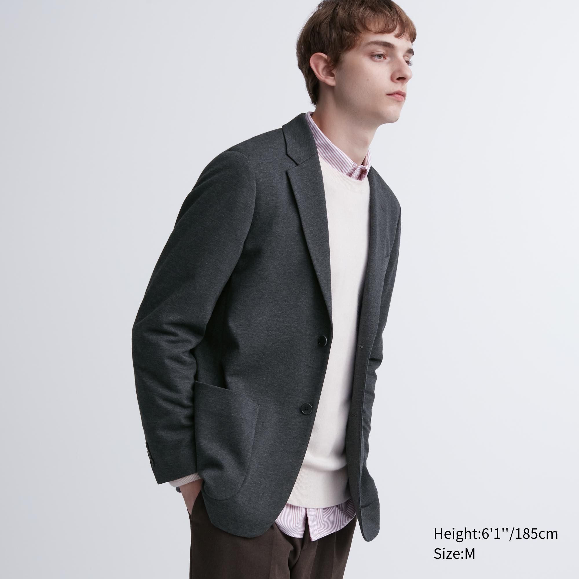 Dark Grey Uniqlo Comfort Blazer Jacket | YAVEZ-0426