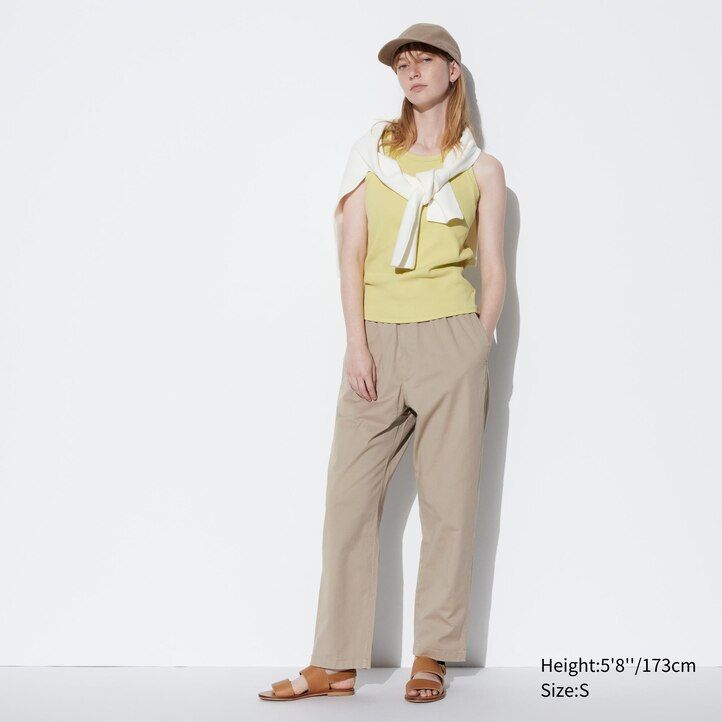 Dark Grey Uniqlo Cotton Relaxed Fit Ankle Length Trousers | GTAFS-2563
