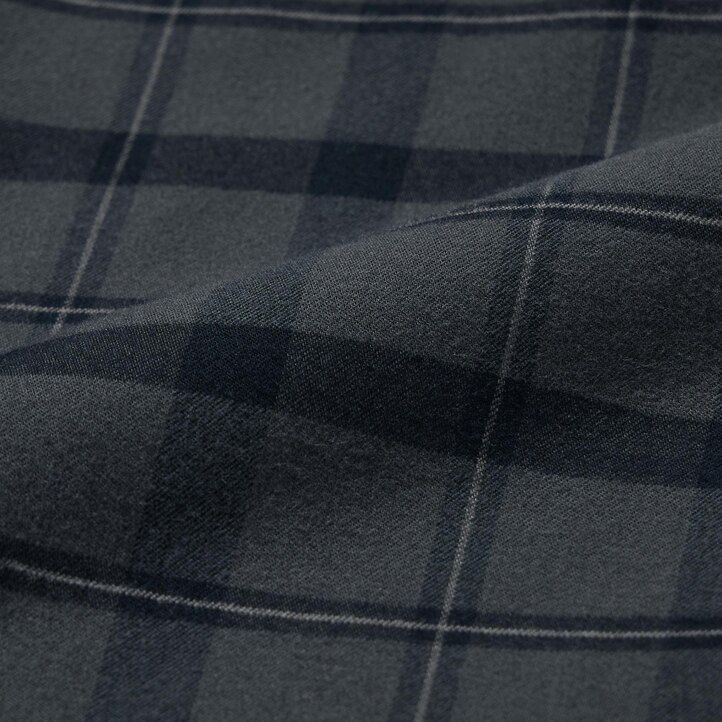 Dark Grey Uniqlo Flannel Easy Patterned Ankle Length Trousers | BHKGI-8930