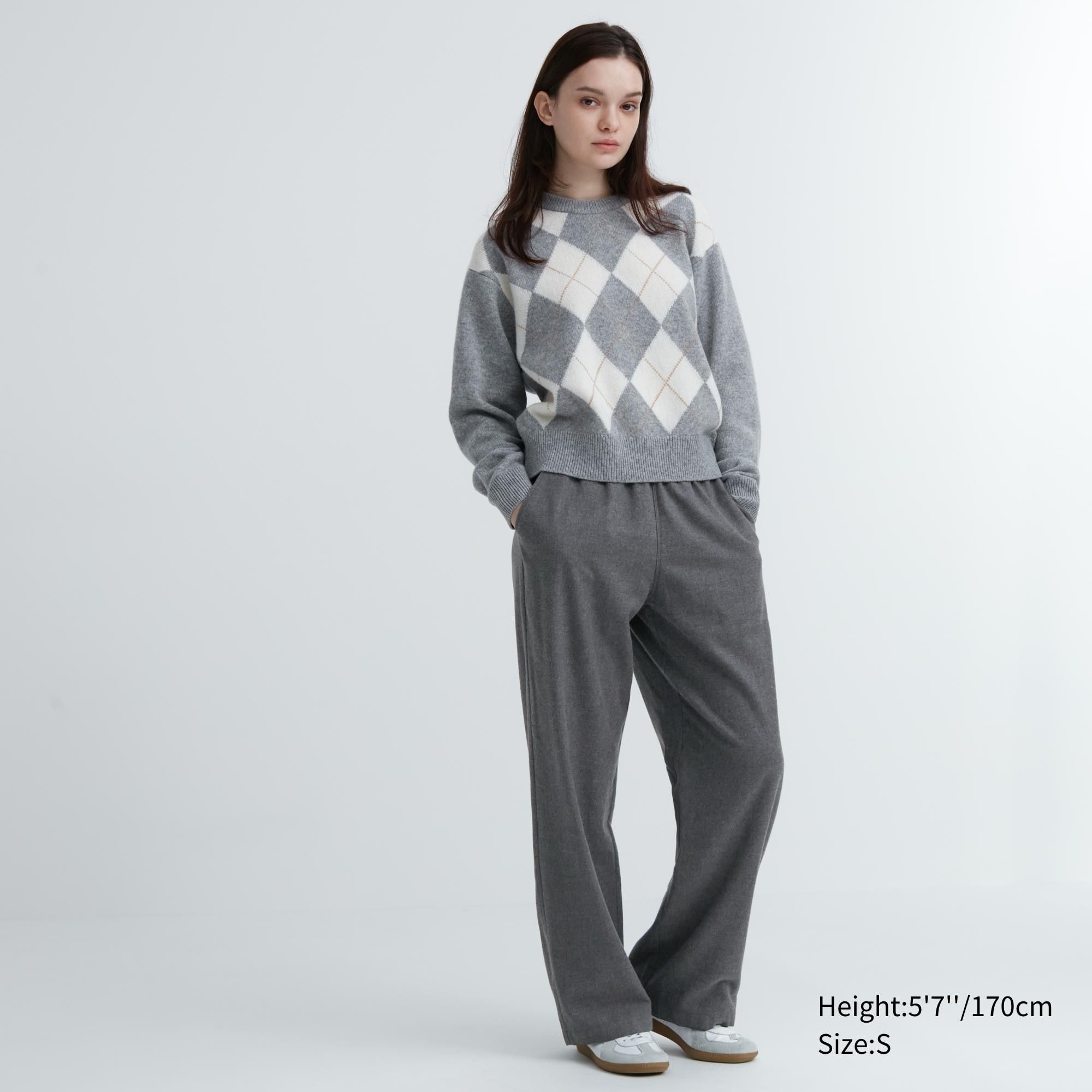 Dark Grey Uniqlo Flannel Trousers | YIUEL-5126