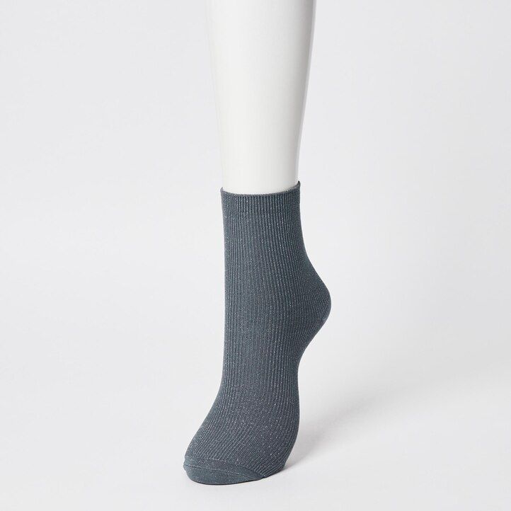 Dark Grey Uniqlo Glitter Socks Three Pairs | PRHNI-5306