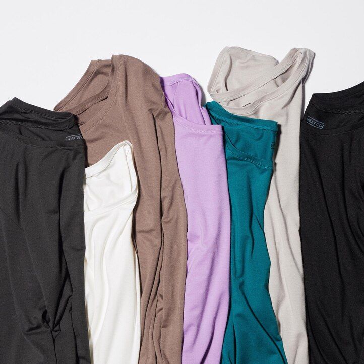 Dark Grey Uniqlo Heattech Crew Neck Long Sleeved Thermal Top | KQIGW-4105